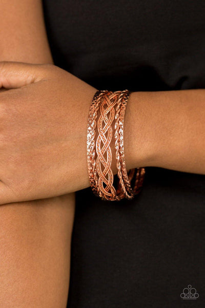 Paparazzi Straight Street Copper Bracelet - The Jewelry Box Collection 