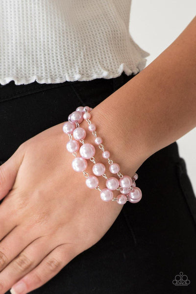 Paparazzi Until The End Of TIMELESS - Pink Pearl Bracelet - The Jewelry Box Collection 