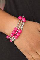 Paparazzi New Adventures - Pink Bracelet - The Jewelry Box Collection 