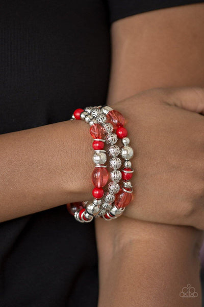 Paparazzi Malibu Marina Red Bracelet - The Jewelry Box Collection 