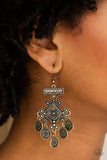 Paparazzi Unexplored Lands - Brass - Tribal Inspired - Coin Discs - Earrings