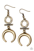 Paparazzi Majestically Moon Child - Brass Earring - The Jewelry Box Collection 