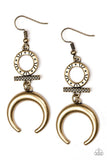 Paparazzi Majestically Moon Child - Brass Earring - The Jewelry Box Collection 