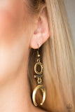 Paparazzi Majestically Moon Child - Brass Earring - The Jewelry Box Collection 