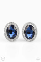 Paparazzi Only FAME In Town - Blue Clip on Earring - The Jewelry Box Collection 