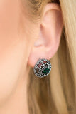 Paparazzi Courtly Courtliness - Green Earring - The Jewelry Box Collection 