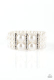 Romance Remix - White Pearls - White Rhinestones - Bracelet