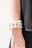 Romance Remix - White Pearls - White Rhinestones - Bracelet