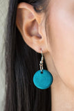 Paparazzi Catalina Coastin Blue Wood Necklace and Matching Earrings - The Jewelry Box Collection 