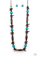 Paparazzi Cozumel Coast - Blue Wood Necklace