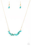 Paparazzi Back To Nature Blue Gold Necklace - The Jewelry Box Collection 