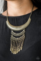 Paparazzi Eastern Empress - Brass Necklace - The Jewelry Box Collection 