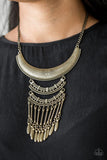 Paparazzi Eastern Empress - Brass Necklace - The Jewelry Box Collection 