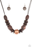 Paparazzi Grand Turks Getaway - Copper Wood Necklace - The Jewelry Box Collection 