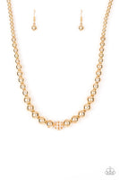 Paparazzi Necklace High-Stakes FAME - Gold Pearls