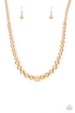 Paparazzi Necklace High-Stakes FAME - Gold Pearls