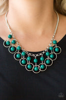 Paparazzi Really Rococo - Green Necklace with matching pair of earrings
