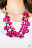 Paparazzi Catalina Coastin Pink Wood Necklace - The Jewelry Box Collection 