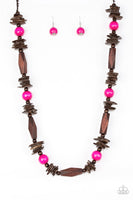 Paparazzi Cozumel Coast - Pink Wood Necklace