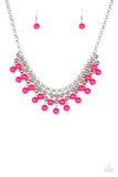 Paparazzi Friday Night Fringe - Pink Necklace - The Jewelry Box Collection 