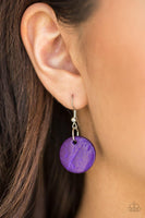 Paparazzi Catalina Coastin - Purple Wood Necklace and Matching Earrings - The Jewelry Box Collection 