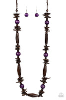 Paparazzi Cozumel Coast - Purple Wood Necklace