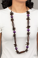 Paparazzi Cozumel Coast - Purple Wood Necklace