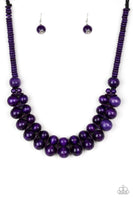 Paparazzi Caribbean Cover Girl - Purple Wood Necklace - The Jewelry Box Collection 