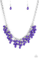 Paparazzi Modern Macarena - Purple Teardrop Beads - Necklace and matching Earrings