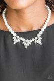 Paparazzi Society Socialite - White Pearl Necklace and Matching earrings
