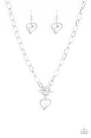 Paparazzi Princeton Princess - White Heart Necklace