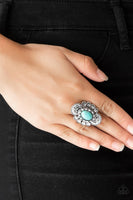Paparazzi Basic Element - Blue Turquoise - Ring - Life of the Party Exclusive November 2018 - The Jewelry Box Collection 