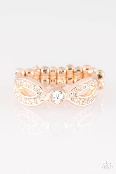 Paparazzi Extra Side Of Elegance - Rose Gold Ring - The Jewelry Box Collection 