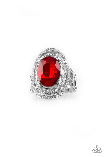 Paparazzi Making History - Red Ring - The Jewelry Box Collection 
