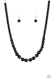 Paparazzi Royal Romance Black Pearl Necklace and Matching Earrings