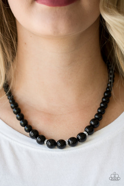 Paparazzi Royal Romance Black Pearl Necklace and Matching Earrings