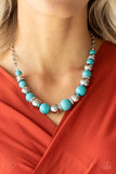 Paparazzi The Ruling Class - Blue - Turquoise Stone - Necklace & Earrings - Fashion Fix Exclusive February 2019