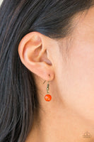 Paparazzi The GRIT Crowd - Orange Necklace & matching earrings