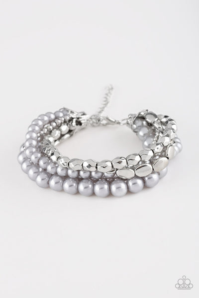 Paparazzi Metro Mix Up - Silver Pearls - Bracelet