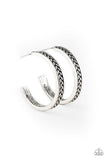 Paparazzi Rugged Retro - Silver hoop earring - The Jewelry Box Collection 