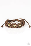 Paparazzi Nautical Navigator - Brown Brass Bead - Netted Pattern Sliding Knot Bracelet