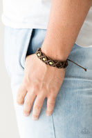 Paparazzi Nautical Navigator - Brown Brass Bead - Netted Pattern Sliding Knot Bracelet