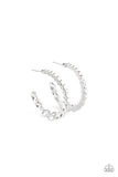 Paparazzi Prime Time Princess - White Hoop Earrings - The Jewelry Box Collection 