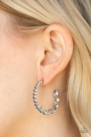 Paparazzi Prime Time Princess - White Hoop Earrings - The Jewelry Box Collection 