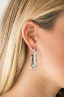 Paparazzi Big Winner Black Hoop Earring - The Jewelry Box Collection 