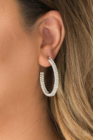 Paparazzi Big Winner White Earring - The Jewelry Box Collection 