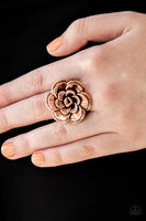 Paparazzi FLOWERBED and Breakfast - Copper Ring - The Jewelry Box Collection 