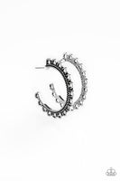 Paparazzi Bohemian Bliss - Silver Hoop Earring - The Jewelry Box Collection 