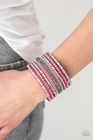 Paparazzi Rhinestone Rumble - Pink Wrap Bracelet