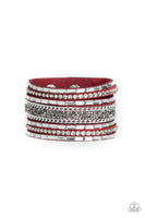 Paparazzi Rhinestone Rumble - Red Wrap Bracelet